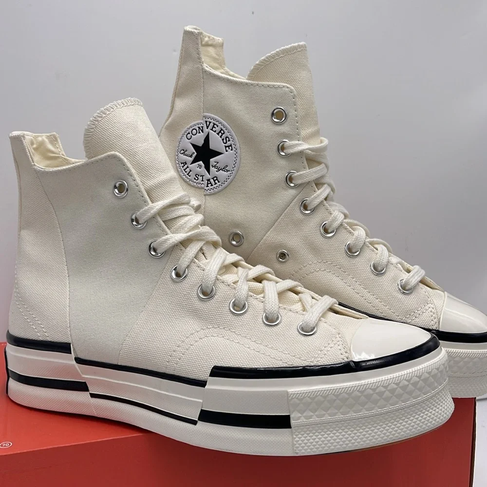 Converse WMNS CHUCK 70 PLUS HI EGRET/BLACK/EGRET A00915C Platforms Sneakers